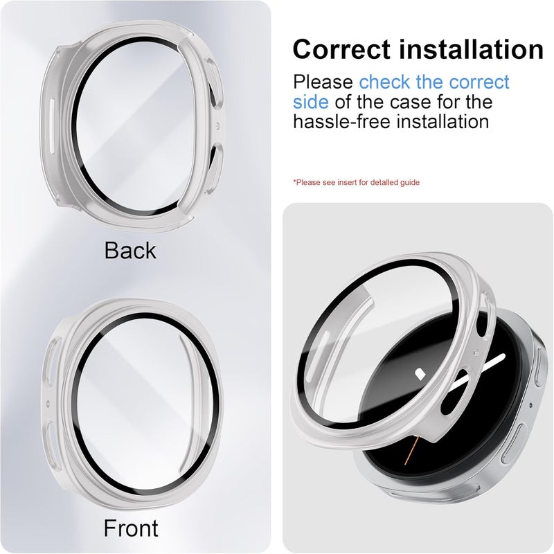 Wowstrap 6 Pack Case With Tempered Glass for Samsung Galaxy Watch 8 Screen Protector 44mm Men Women,Hard PC Overall Protection Anti-Slip Scratch-Resistant Cover for Samsung Galaxy Watch 8 Case 44mm Accessories - Image 3
